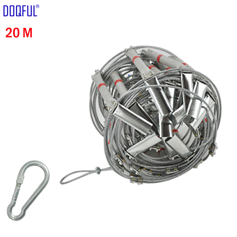 Fire Escape Ladder - 66FT Fire Escape บันได 20M พับเหล็กลวดเชือกบันไดอลูมิเนียมฉุกเฉิน