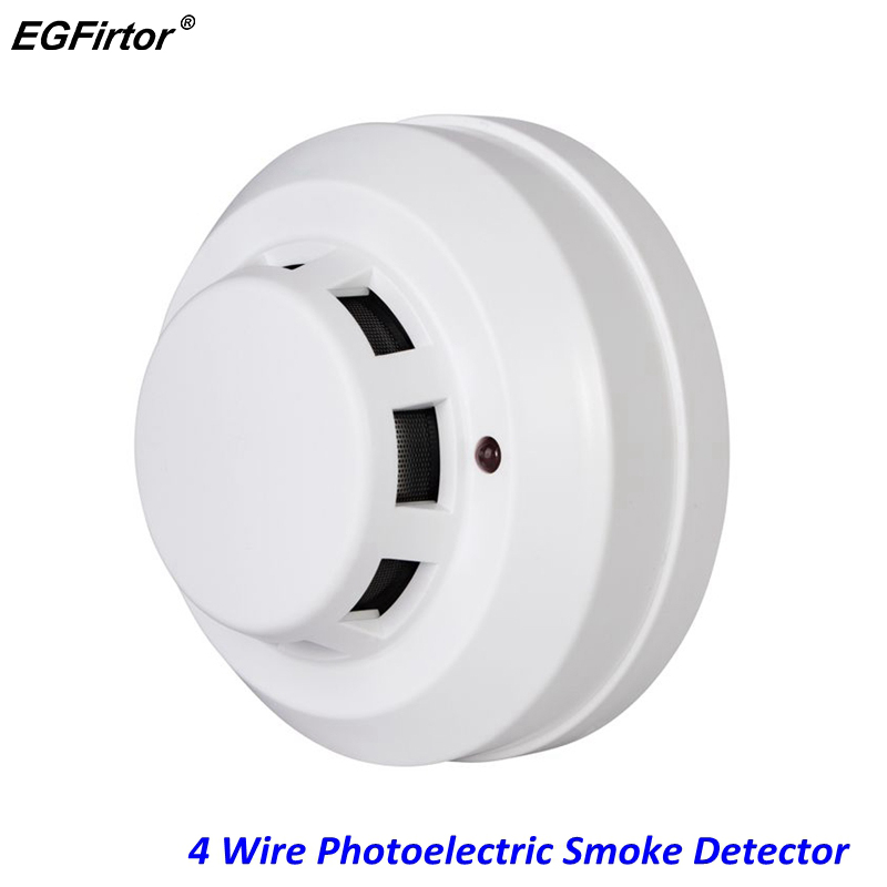 Smoke Detector Interconnected - Fire Alarm 4 ลวดเครื่องตรวจจับควันรีเลย์เอาต์พุตการทำงาน NO NC