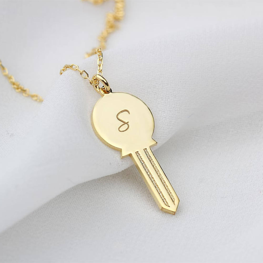 Personal Alarm Keychain - สร้อยคอจี้รูปกุญแจแบบกำหนดเอง สแตนเลสสตีล สลักชื่อส่วนตัว ของขวัญวันแม่