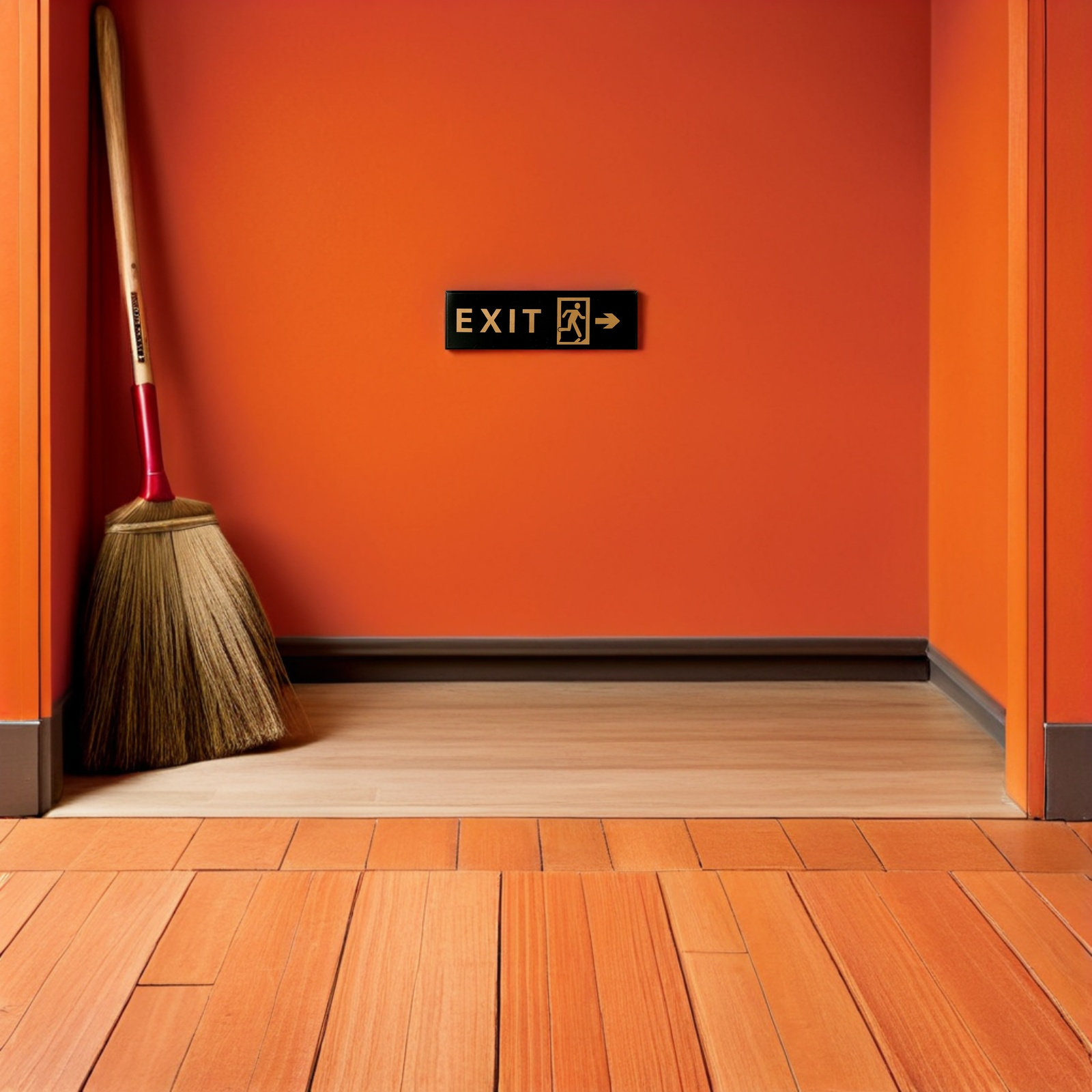 Emergency Exit Sign - ป้ายทางออกอะคริลิก 5 ชิ้น แบบติดด้วยกาวในตัว ป้ายเตือนทางออกฉุกเฉิน ลูกศรขวา