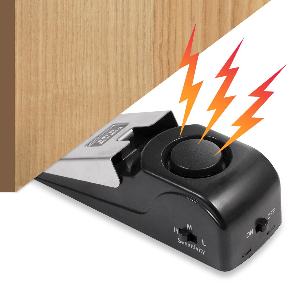 Door Stop Alarm - ระบบเตือนภัยประตูไร้สาย 125dB เสียงดัง ระบบรักษาความปลอดภัยบ้าน ป้องกันการโจรกรรม ระบบกั้นประตูแบบพกพา