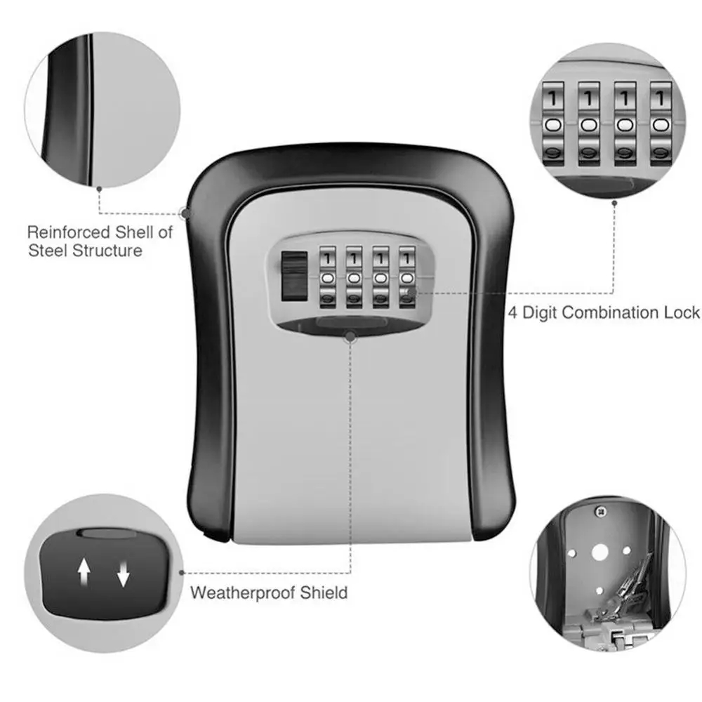Wall Mount กล่องล็อคกุญแจรหัสผ - Lockbox Key Secure บทวิจารณ์และราคา