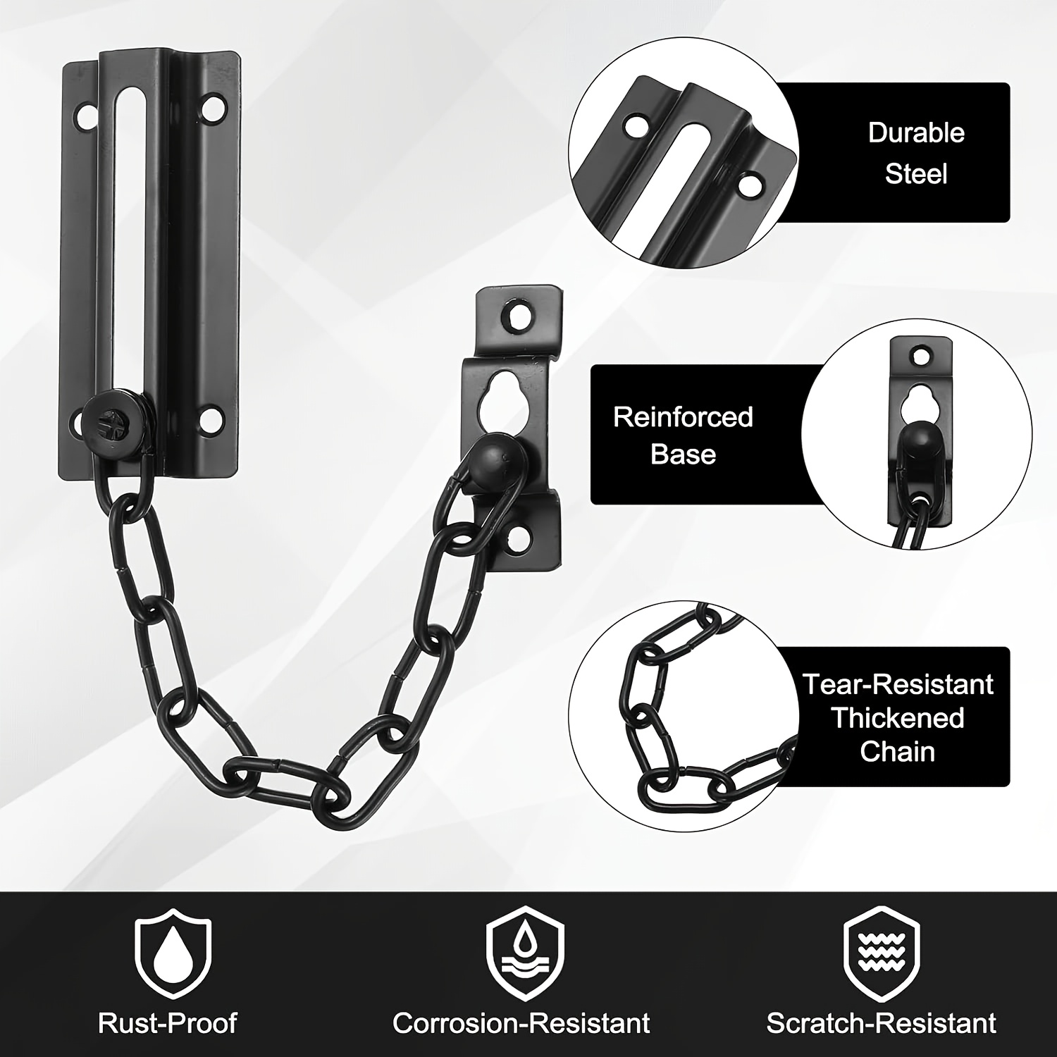 ชุดล็อคโซ่ประตู 2 ชิ้น สีดำ, โ - Security Chain Door บทวิจารณ์และราคา