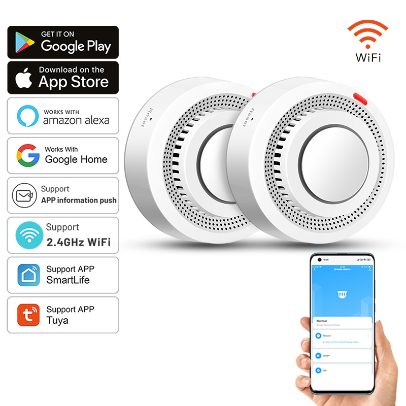 2 ชิ้น/แพ็ค เครื่องตรวจจับควัน - Smoke Detector Interconnected บทวิจารณ์และราคา